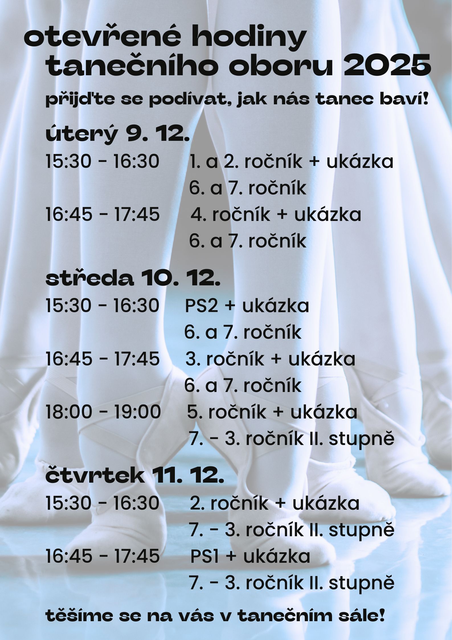 Otevřené hodiny v tanečním oboru